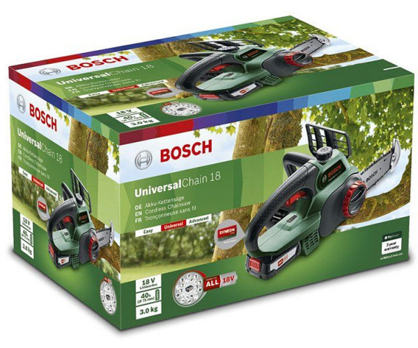 Аккумуляторная цепная пила BOSCH UniversalChain 18