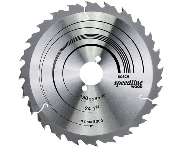 Пильный диск по дереву BOSCH Speedline Wood 190х30 24