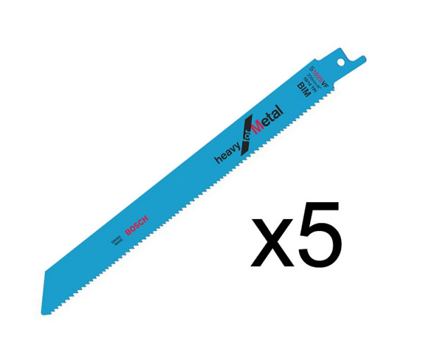 Пильное полотно Bosch Heavy for Metal S 1025 VF, 10-14TPI, 5 шт.