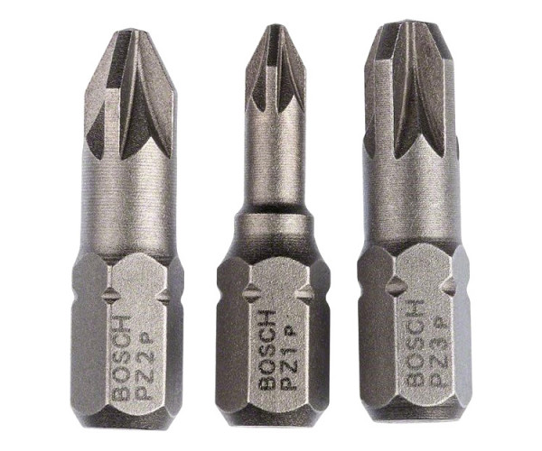Бита Bosch Extra Hard 25 мм PZ1, PZ2, PZ3, 3 шт.