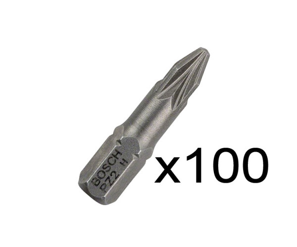Бита Bosch Extra Hard 25 мм PZ2, 100 шт.