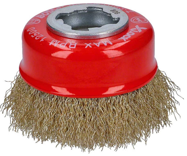 Чашечная щетка Bosch X-Lock 75 мм витая латунь Inox 0,3 мм