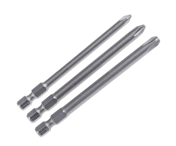 Биты Bosch Extra-Hard, 89 мм PH1, PH2, PH3, 3 шт.