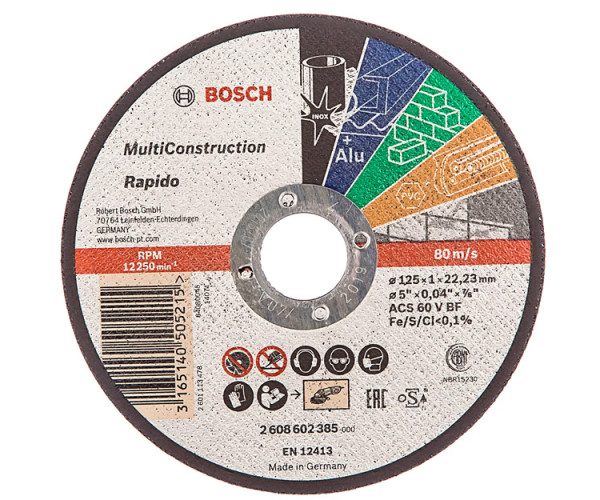Круг отрезной Bosch Multi Construction прямой, 125?1 мм