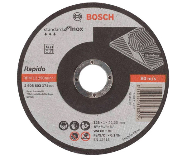 Круг отрезной Bosch Standard for Inox, прямой, 125?1 мм
