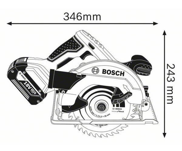 Аккумуляторная дисковая пила BOSCH GKS 18V-57
