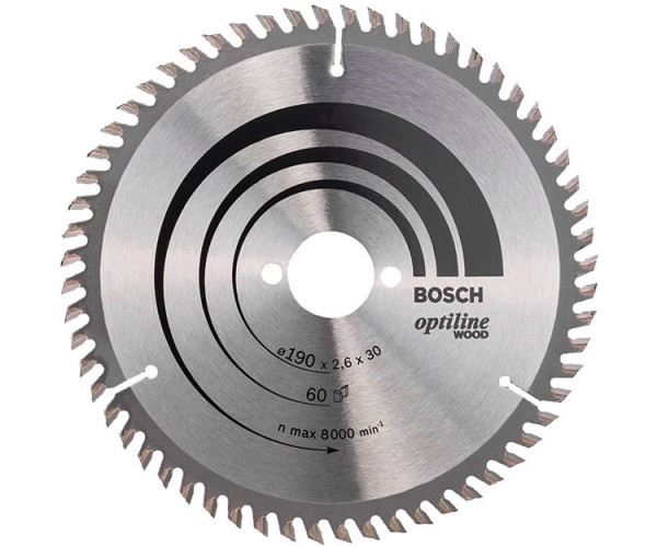 Пильный диск по дереву BOSCH Optiline Wood 190х30 60